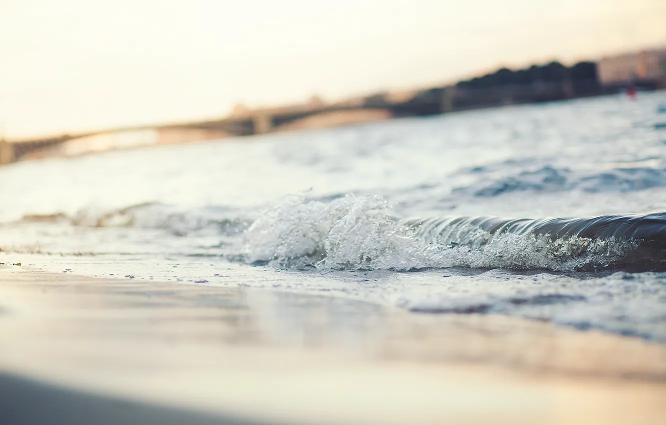 Фото обои песок, пляж, волна