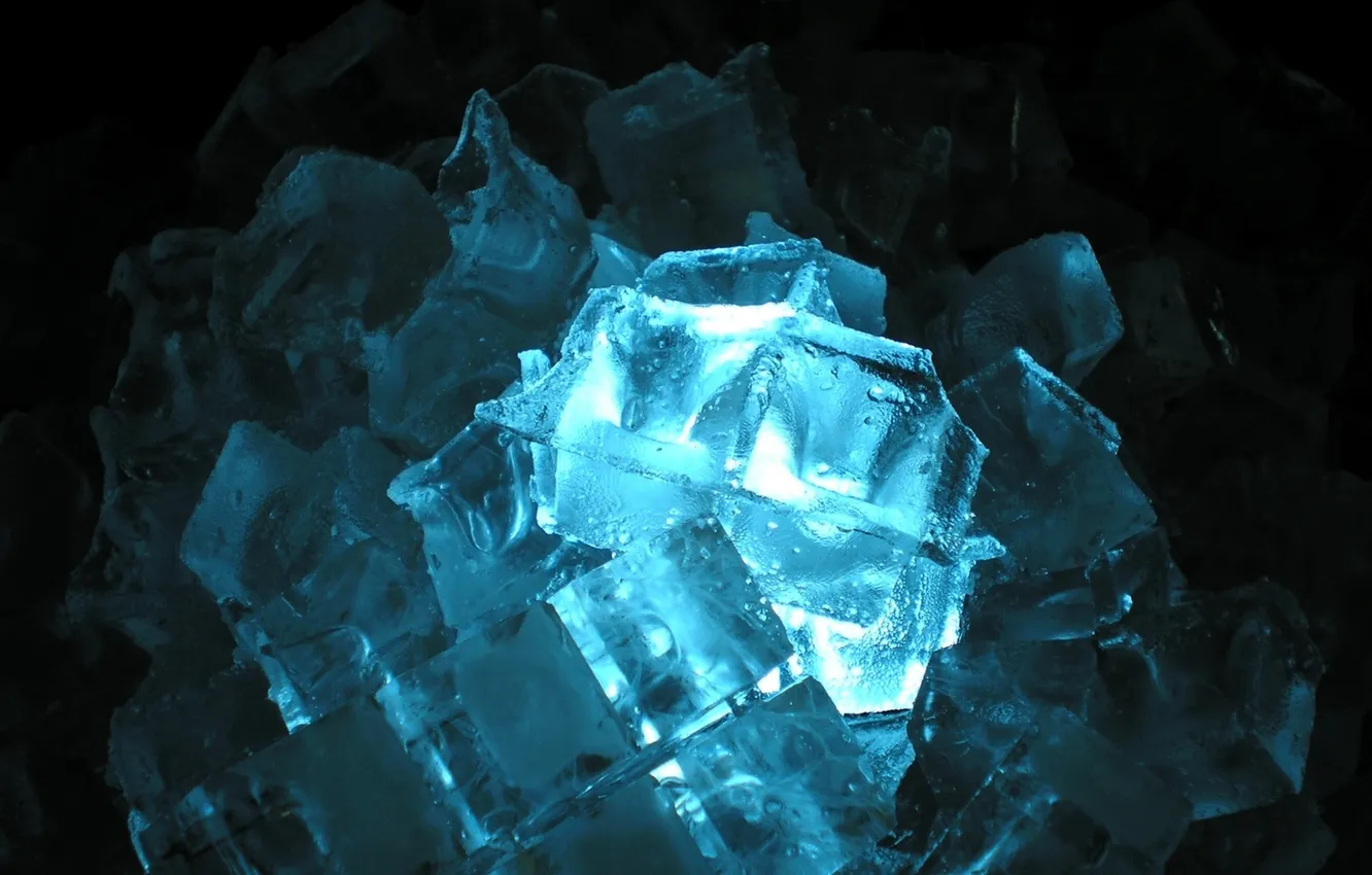 Фото обои лед, свет, Макро, куб