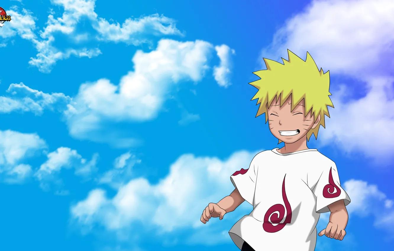 Фото обои небо, облака, мальчик, Наруто, Naruto, Узумаки Наруто
