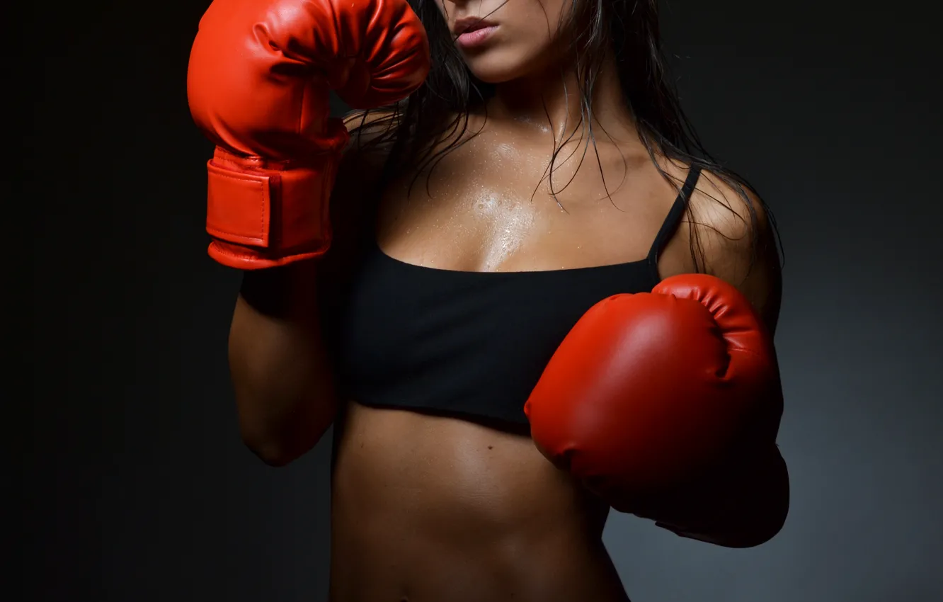 Фото обои hot, sexy, woman, boxing, boxing gloves