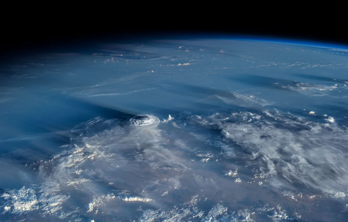 Фото обои облака, планета, атмосфера, Земля, циклон