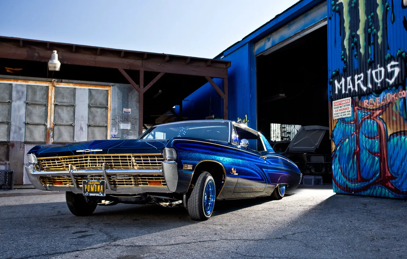 Фото обои lowrider, chevrolet, 1968, impala