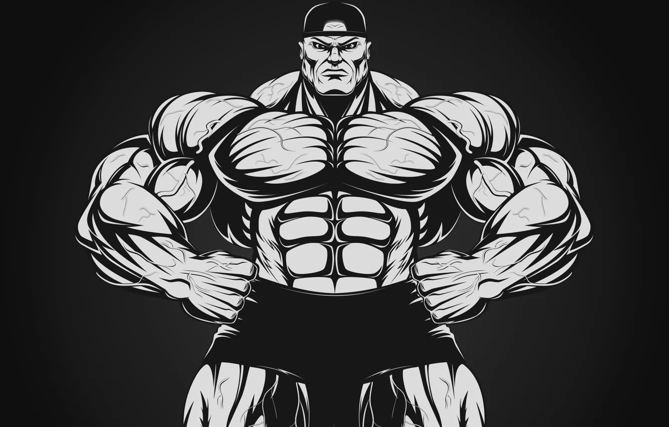 Фото обои поза, фигура, арт, muscle, мышцы, muscles, пресс, атлет