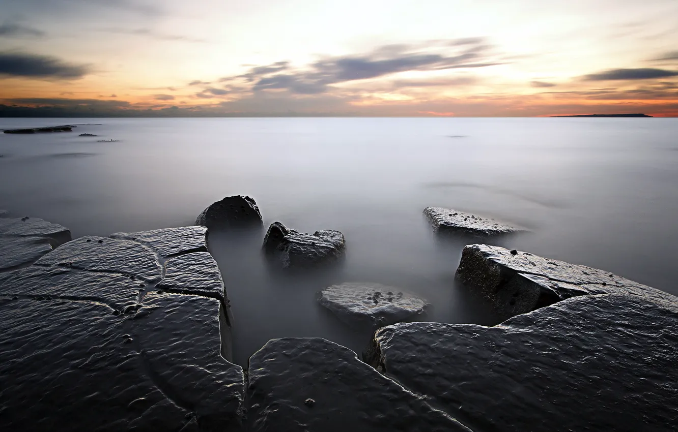 Фото обои море, пейзаж, скалы