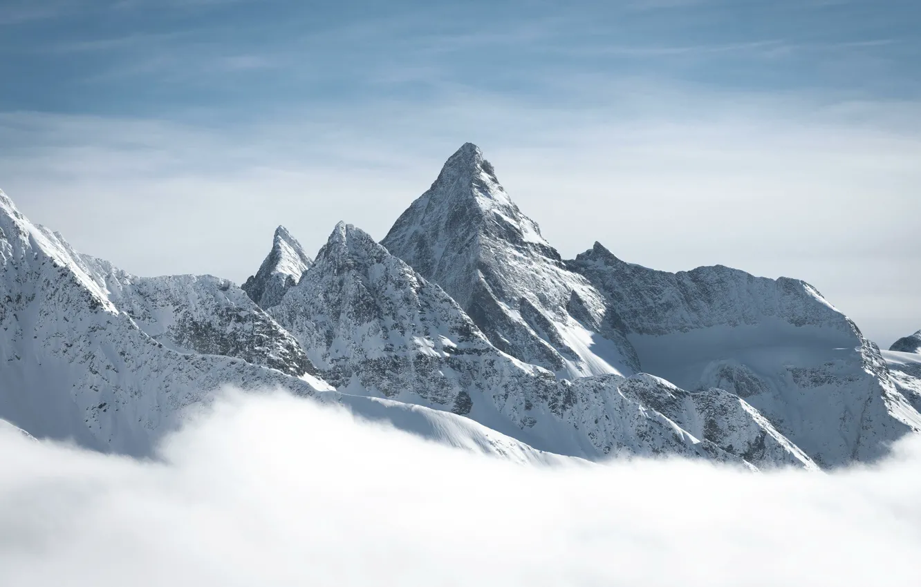 Фото обои winter, mountain, summit, glacier