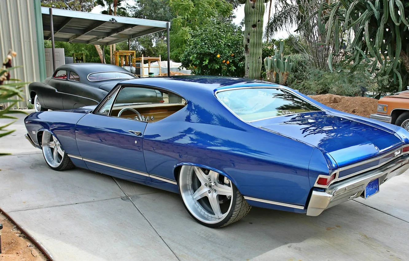 Фото обои car, купе, Chevrolet, шевроле, синее, blue, muscle car, coupe