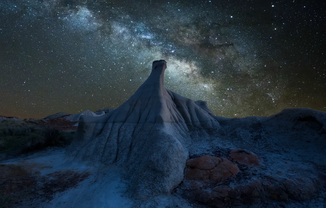 Фото обои звезды, горы, Млечный путь, mountains, stars, Milky way, Jason Ma