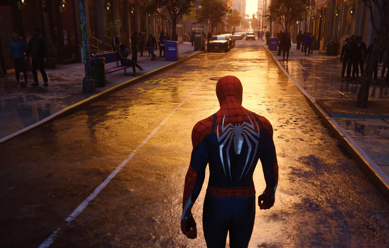 Фото обои New York, 2018, Game, Spider Man, PS4