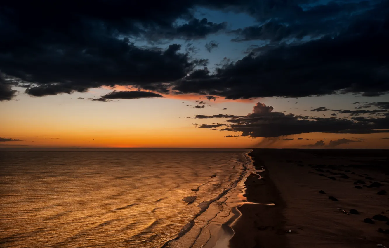 Фото обои beach, ocean, sun, setting
