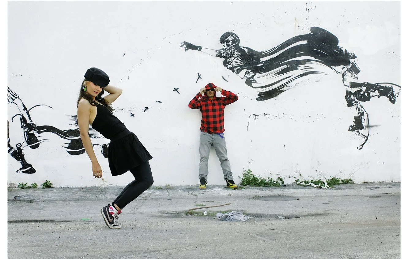 Фото обои граффити, pop, indie, french, The Dø, the do, Olivia Merilahti