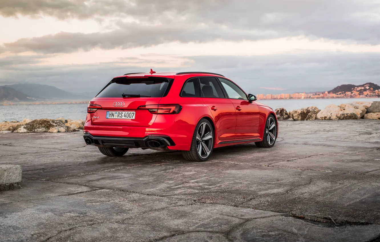 Фото обои Audi, вид сзади, 2018, универсал, RS4, Avant