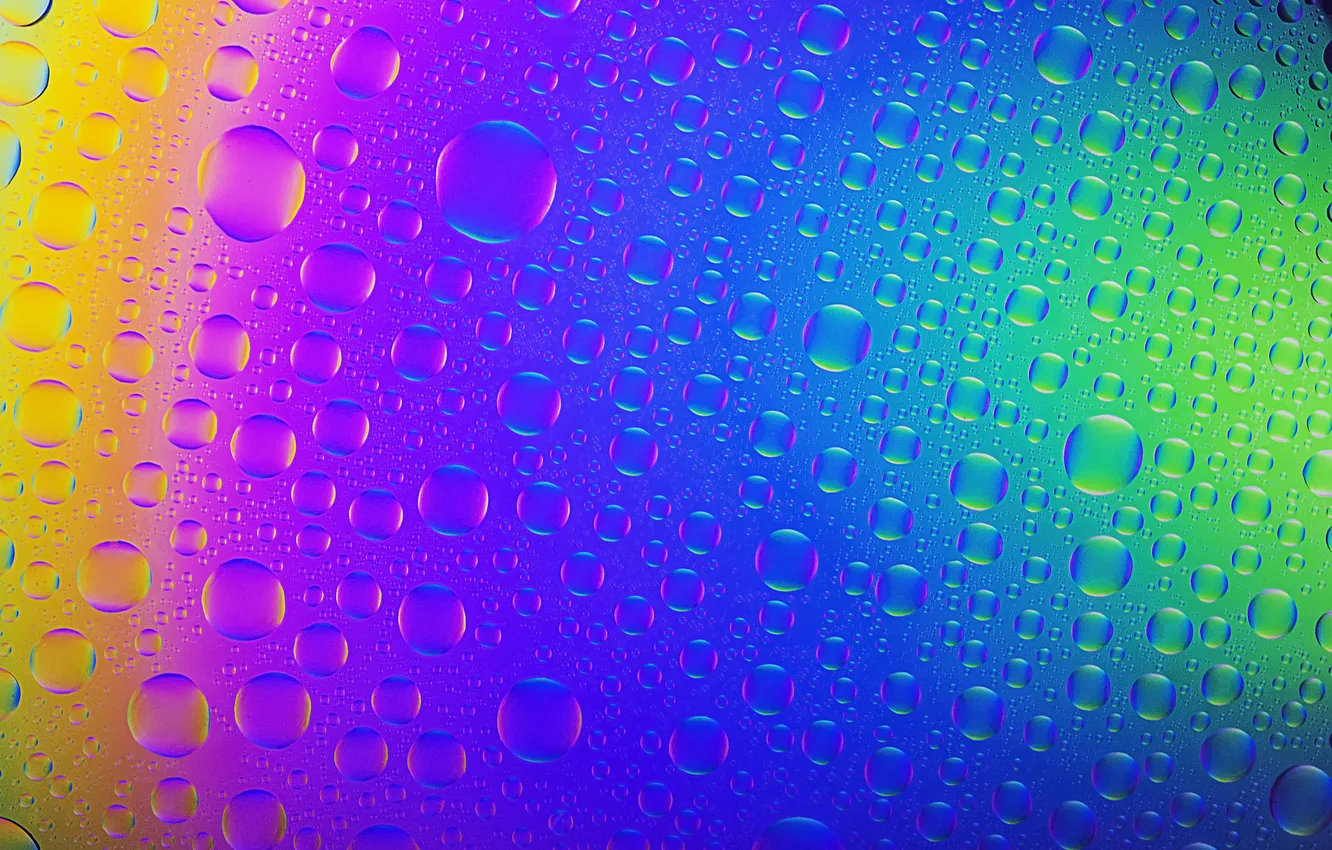 Фото обои стекло, свет, пузырьки, цвет, радуга