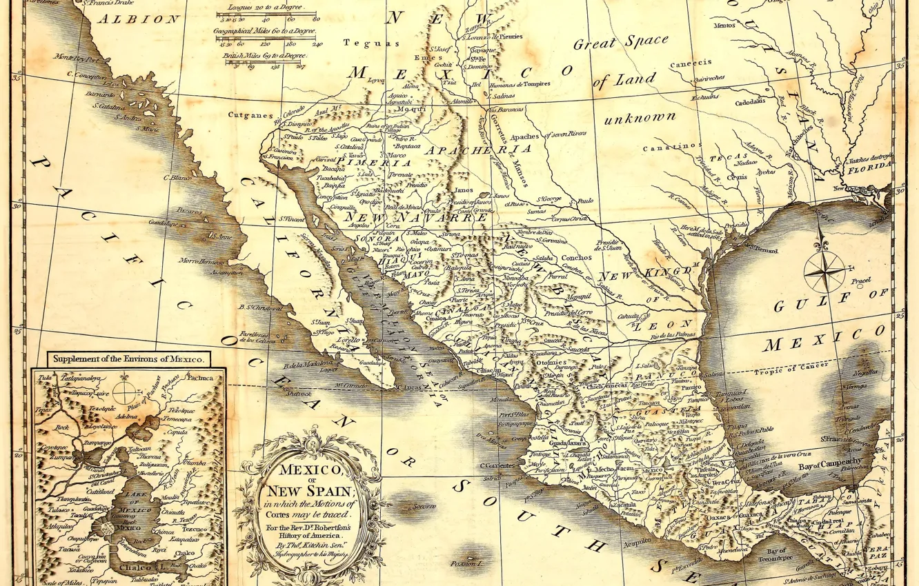 Фото обои Mexico, old, map, paper