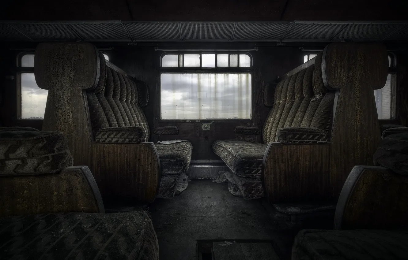 Фото обои фон, поезд, кресла