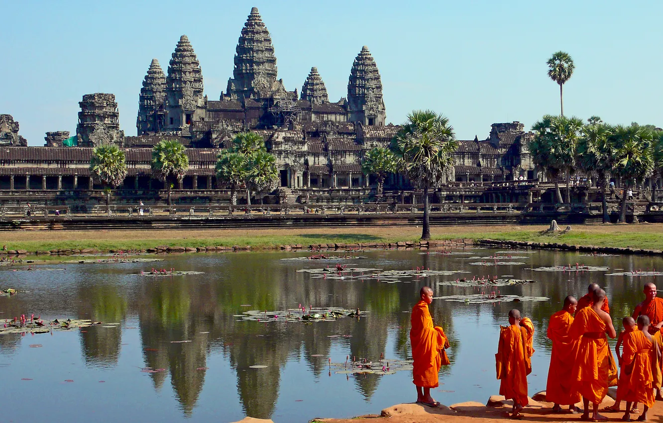 Фото обои храм, Камбоджа, древние цивилизации, Ангкор-Ват, Temple Angkor Wat