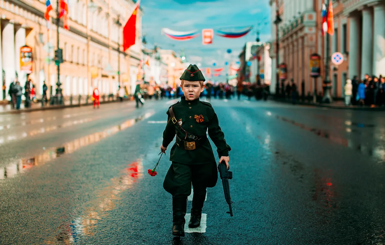 Фото обои город, День Победы, 9 Мая, великий праздник