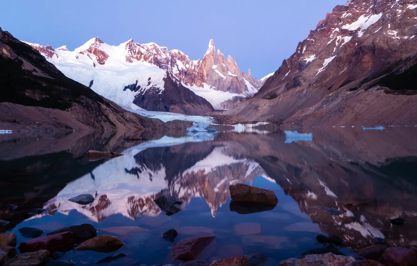 Фото обои снег, горы, озеро, Argentina, Patagonia, Lago Torre, Los Glaciares National Park