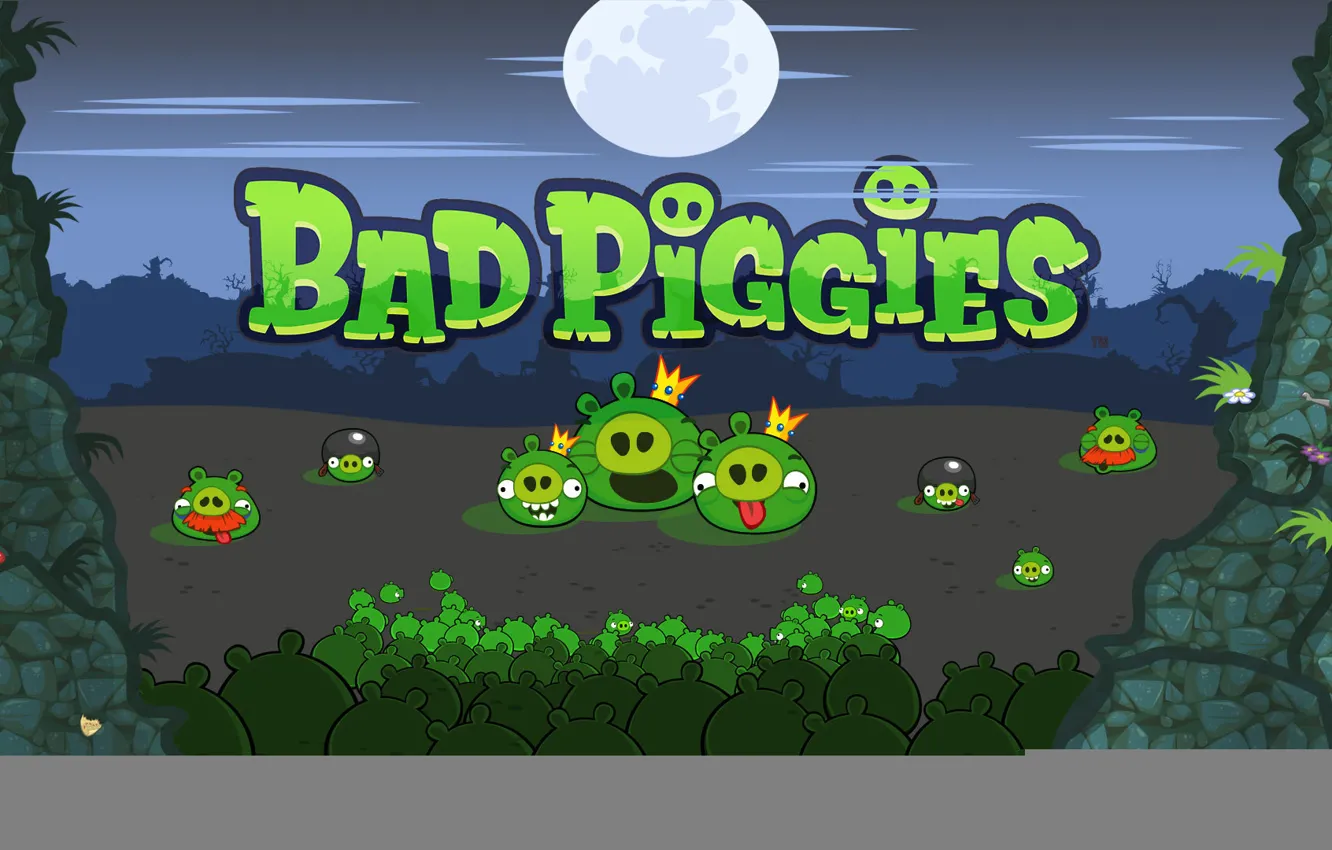Фото обои игра, game, постер, poster, Bad Piggies, Плохие Свинки