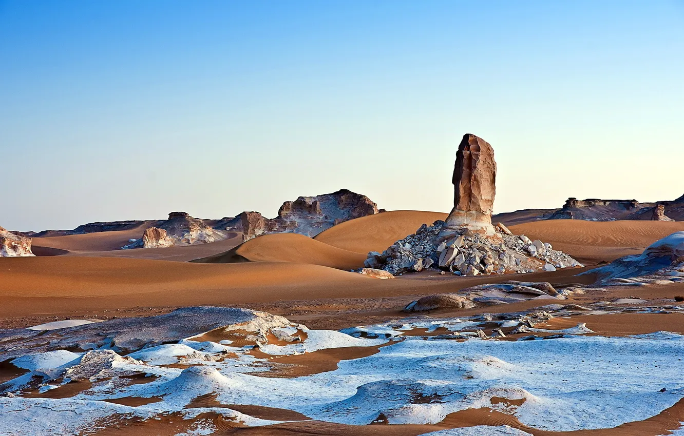 Фото обои песок, пейзаж, камни, пустыня