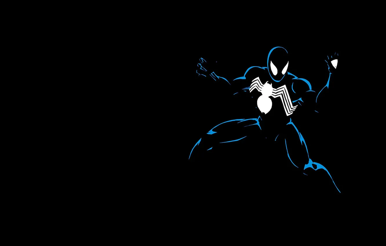 Фото обои черный фон, Marvel Comics, Spider-Man, Веном, Venom, Peter Parker, Питер Паркер, Человек-Паук