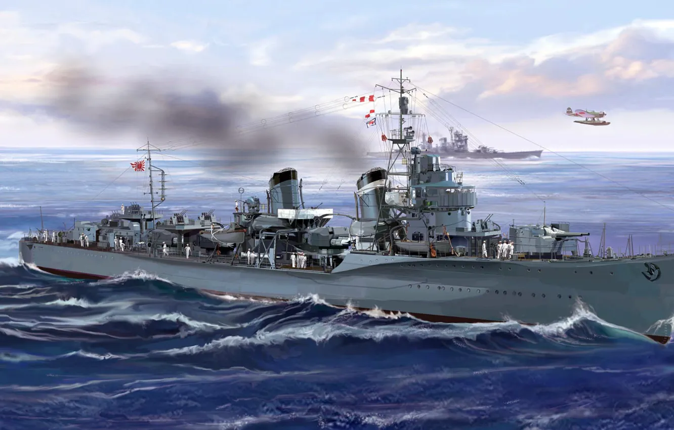 Фото обои япония, эсминец, эскадренный миноносец, Ushio, IJN Destroyer Ushio