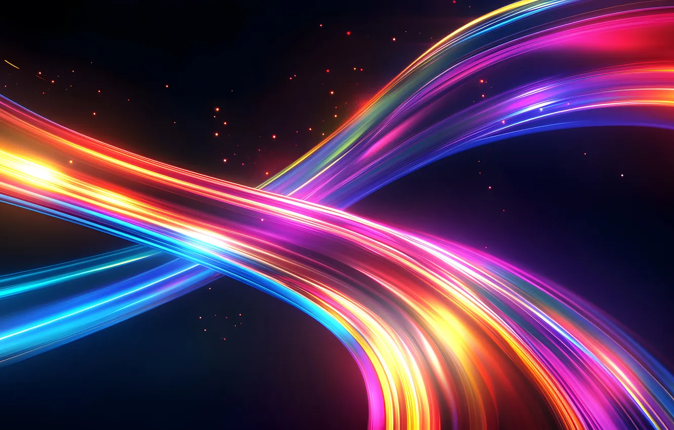 Фото обои Infinity, Abstract, Galaxy, Energy, Dynamic, Futuristic, Cosmic, Neon trails
