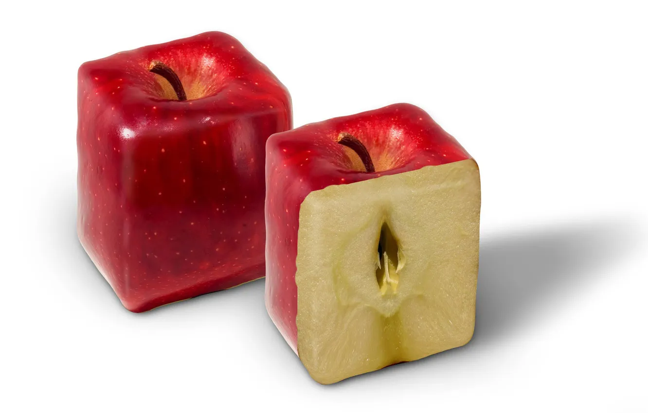 Фото обои яблоко, разрез, форма