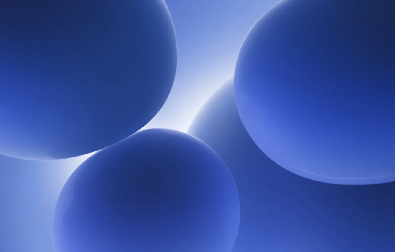 Фото обои Шары, Голубой, Сферы, Balls, Blue, Abstract, Dell, Spheres