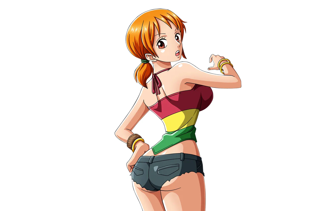 Фото обои girl, sexy, ass, One Piece, shorts, anime, beautiful, short hair
