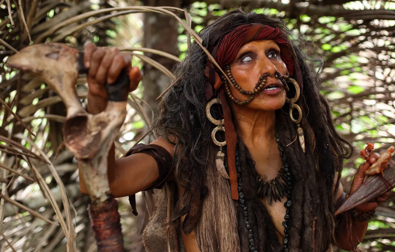 Фото обои cinema, panic, jungle, movie, village, fear, blonde, film