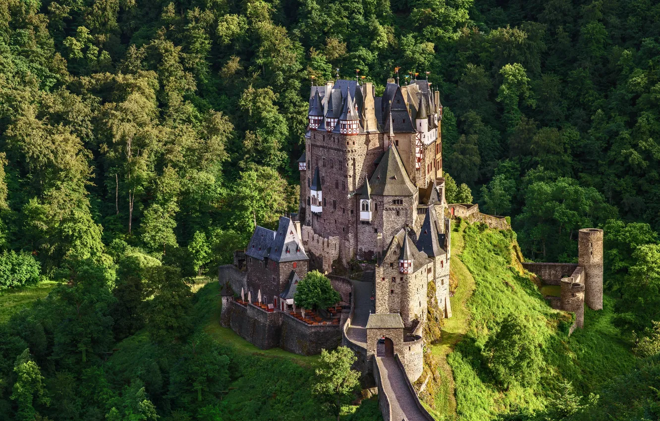 Фото обои замок, холмы, Германия, Эльц