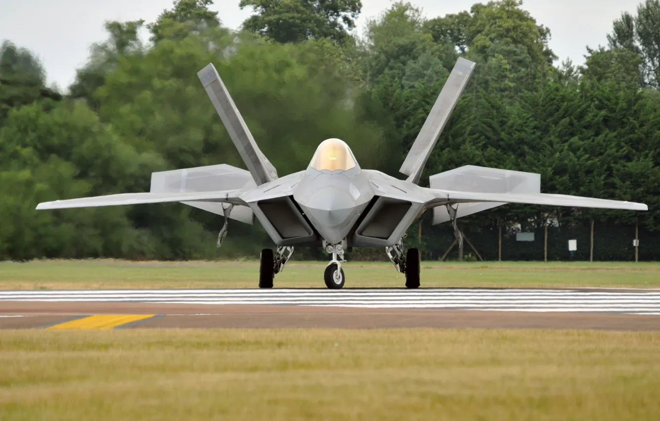 Фото обои истребитель, аэродром, Raptor, многоцелевой, F-22A