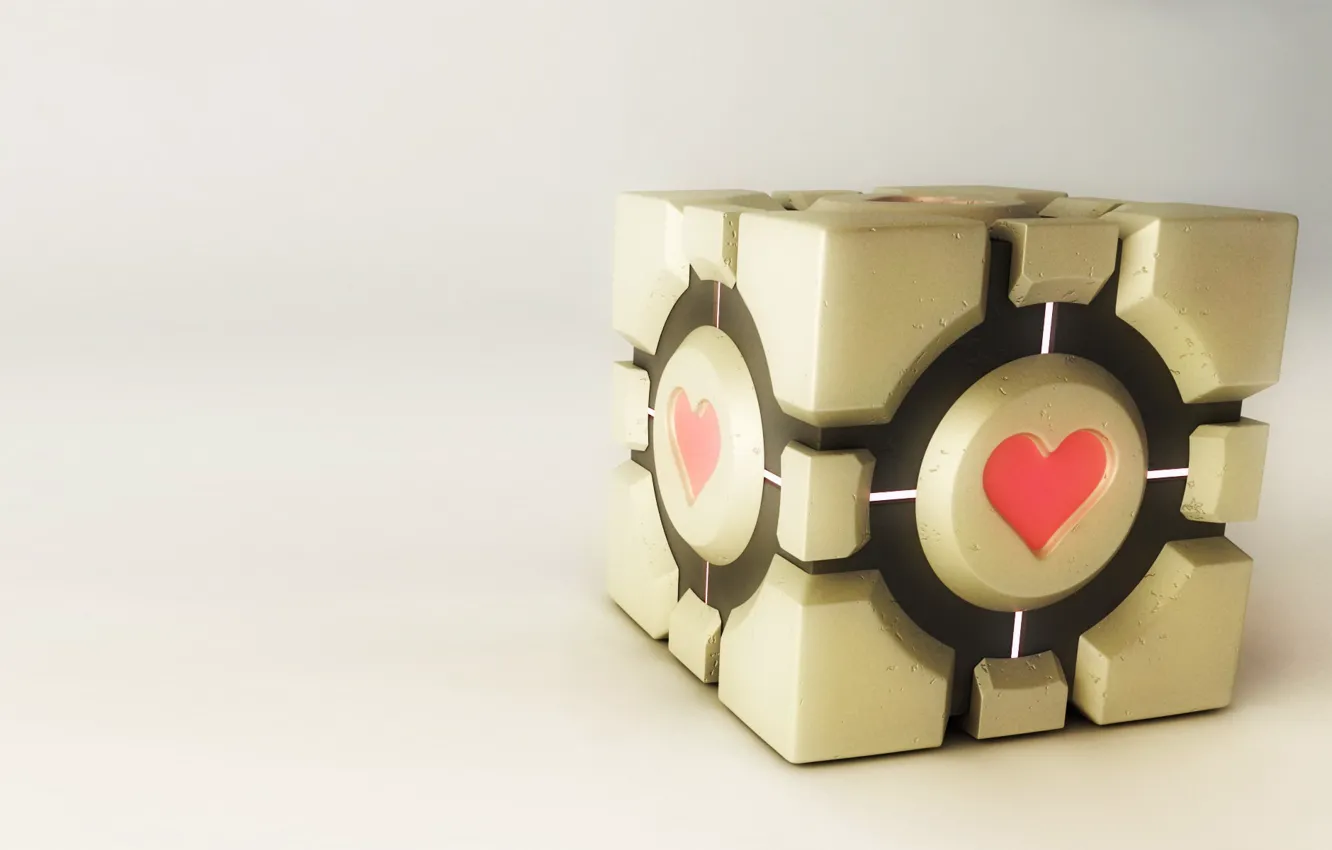 Фото обои сердце, кубик, portal
