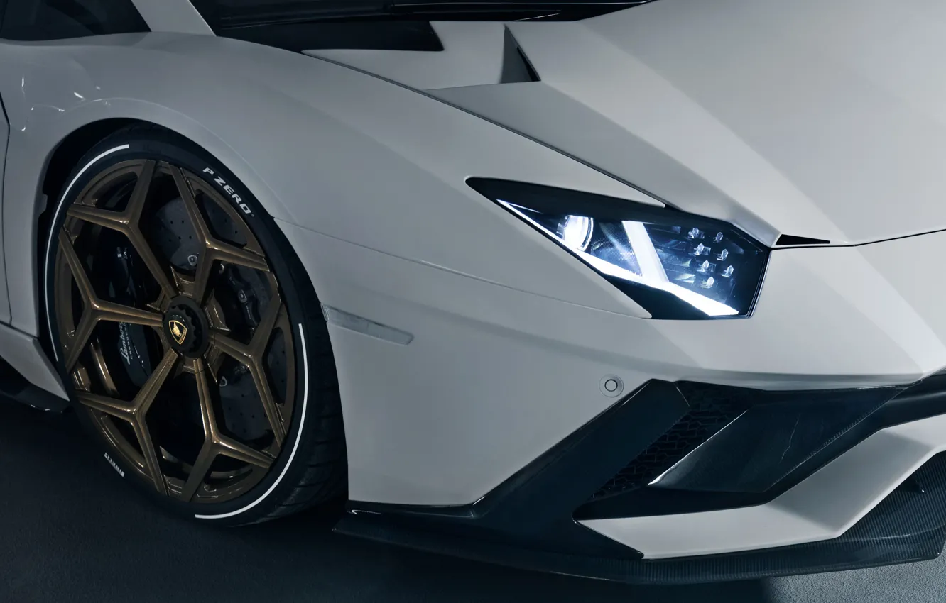 Фото обои Lamborghini, фара, колесо, суперкар, 2018, передняя часть, Novitec Torado, Aventador S