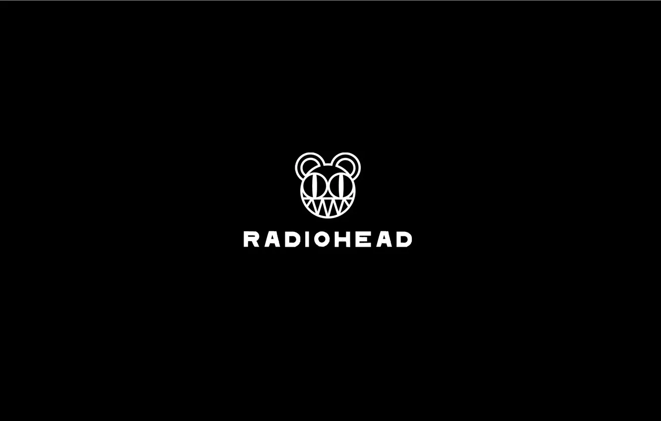 Фото обои музыка, логотип, группа, черный фон, Radiohead