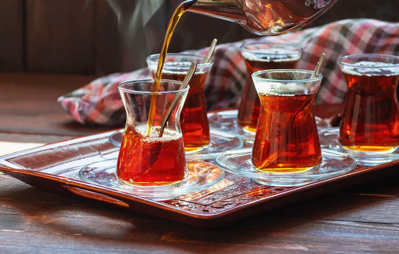 Фото обои glass, tea, teapot
