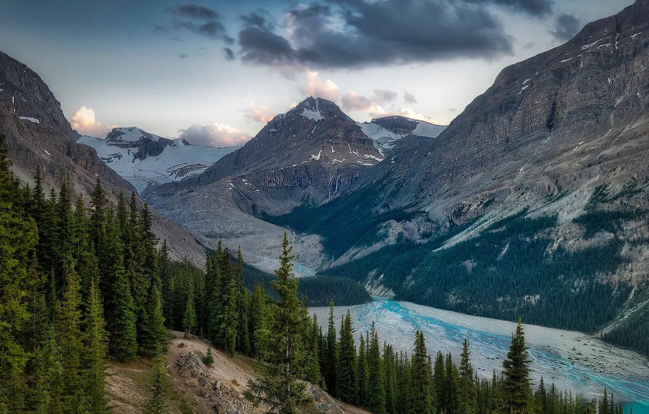Фото обои горы, Канада, Alberta