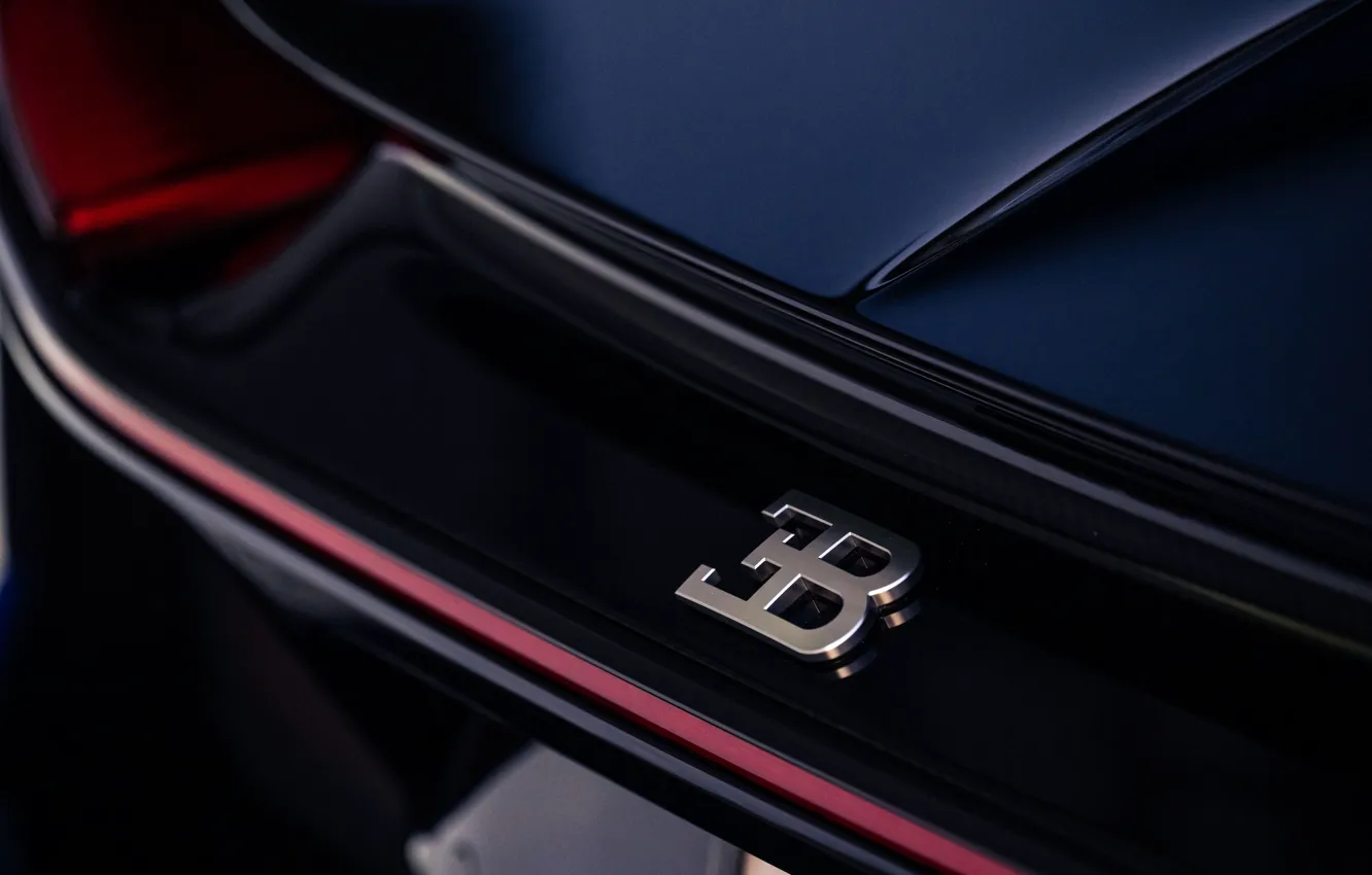 Фото обои Bugatti, logo, badge, Chiron, Bugatti Chiron