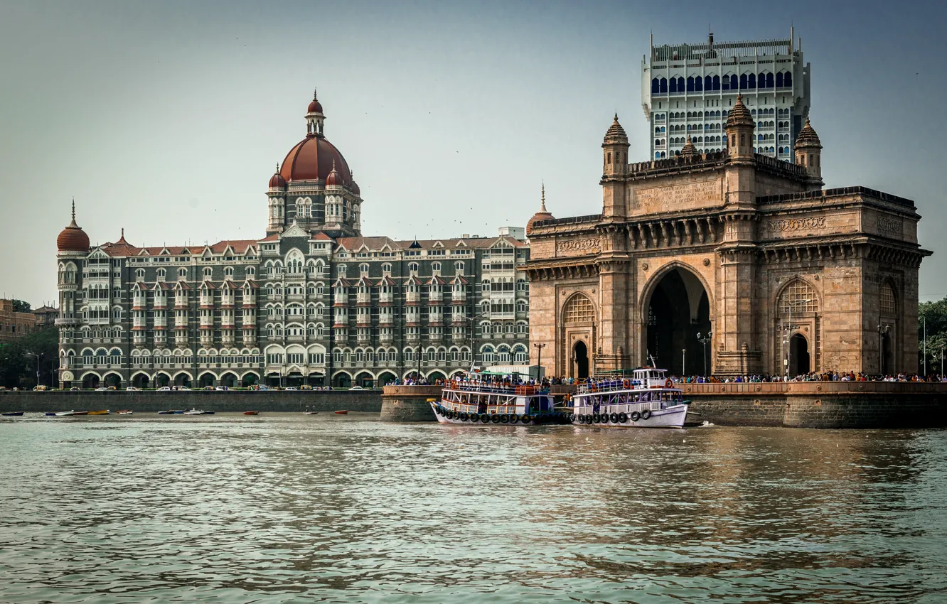 Фото обои Река, Индия, Архитектура, River, Architecture, Mumbai, Мумбаи, İndia
