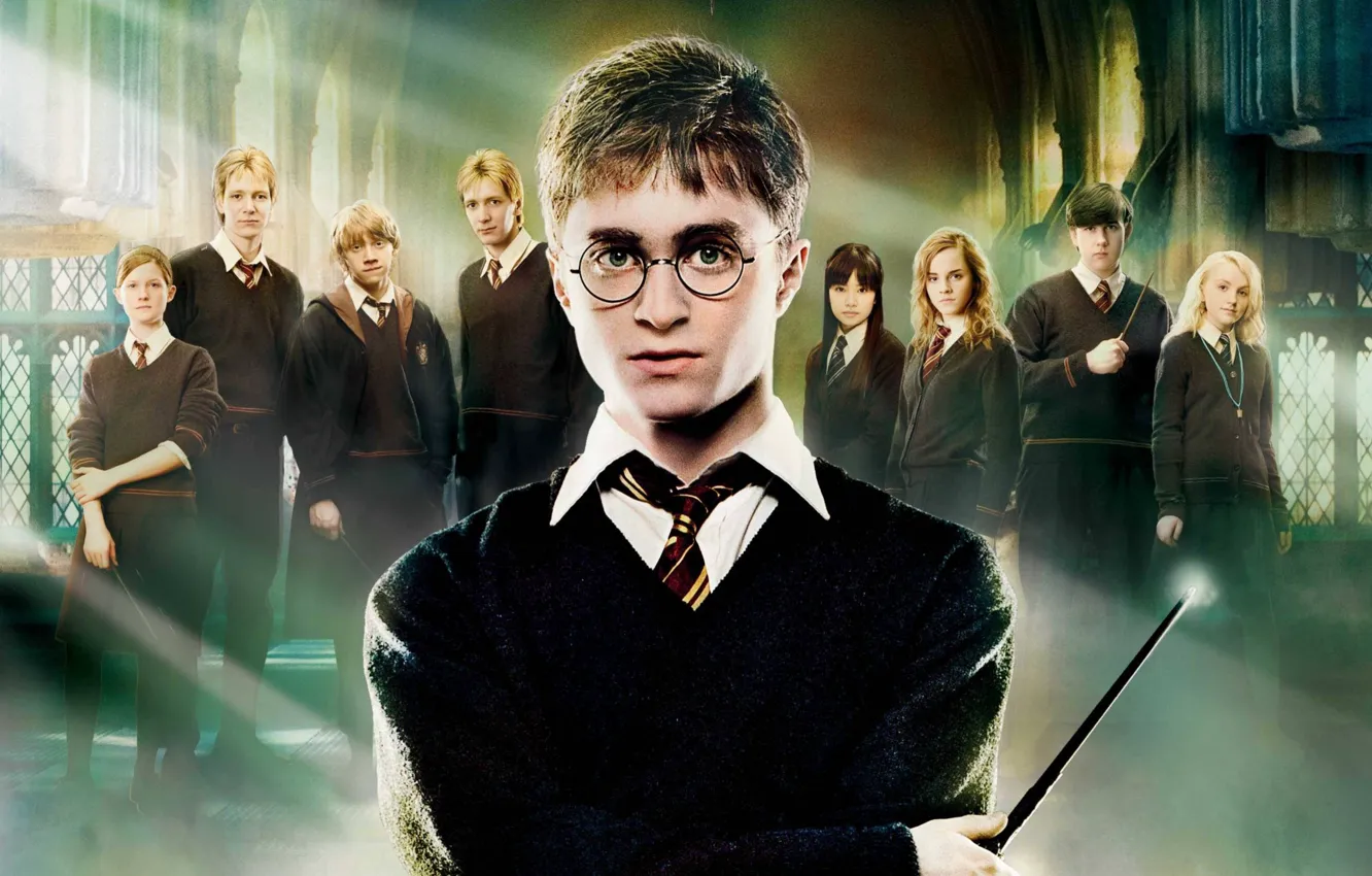 Фото обои Emma Watson, Daniel Radcliffe, Rupert Grint, Гарри Поттер и Орден Феникса, Чжоу Чанг, Джинни Уизли, …