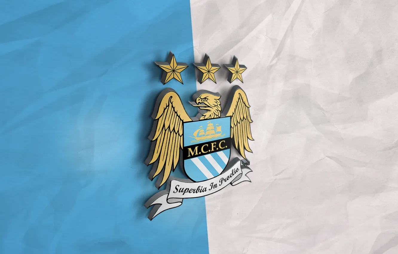 Фото обои wallpaper, sport, football, Premier League, England, Manchester City, 3D logo