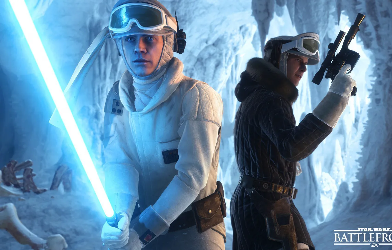 Фото обои игры, Electronic Arts, Luke Skywalker, DICE, Han Solo, star wars battlefront, Hoth