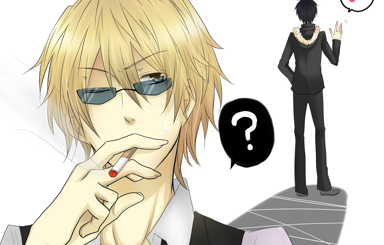 Фото обои аниме, арт, парни, Heiwajima Shizuo, Шизуо Хейваджима, Изая Орихара, Durarara!!