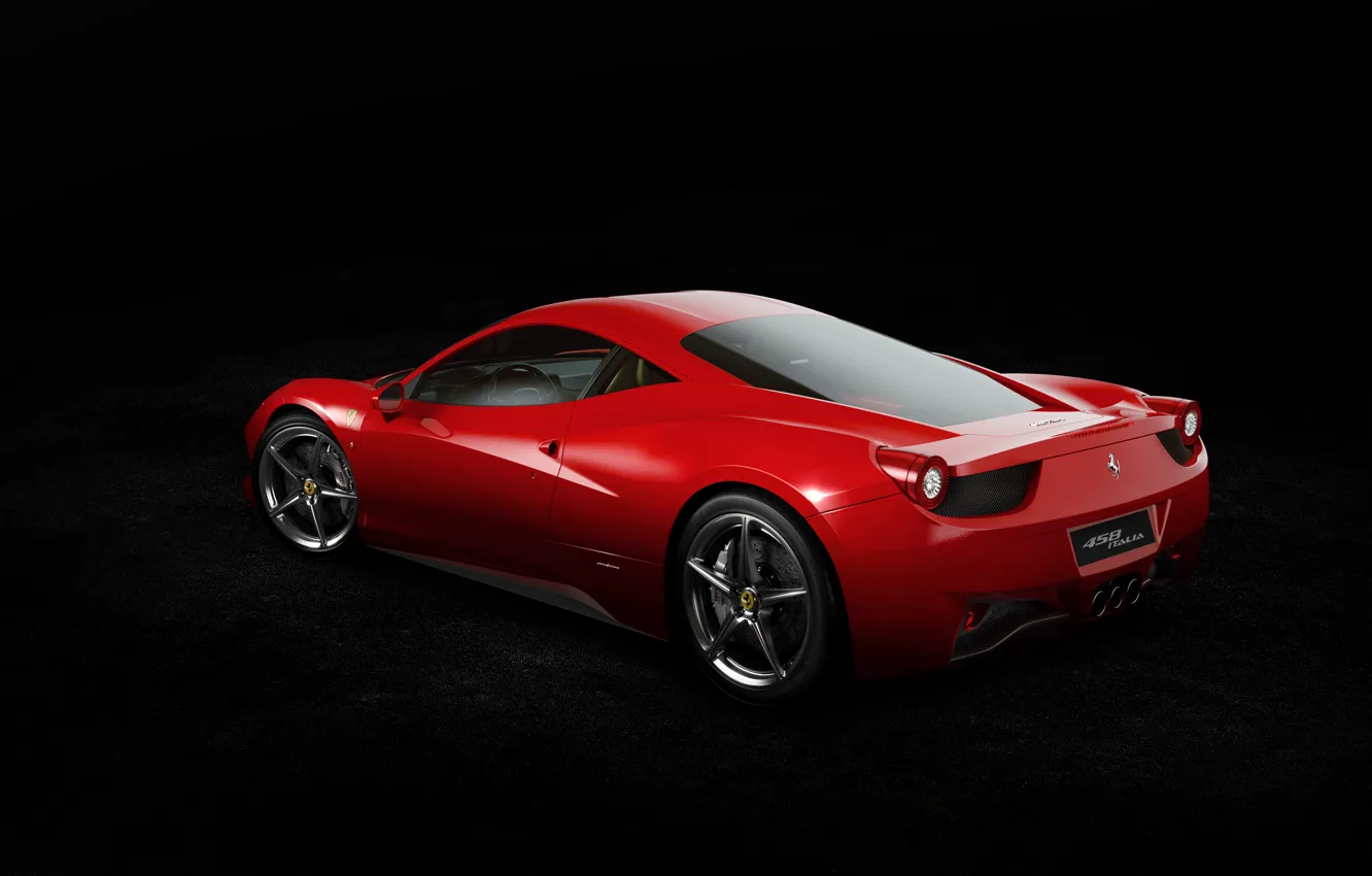 Фото обои Ferrari, Red, 458, Widescreen, Italia, Supercar, Italian, Rear