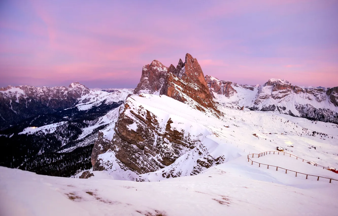 Фото обои Горы, Италия, Italy, Ski Resort, Южный Тироль, South Tyrol, Горнолыжный курорт, Снега