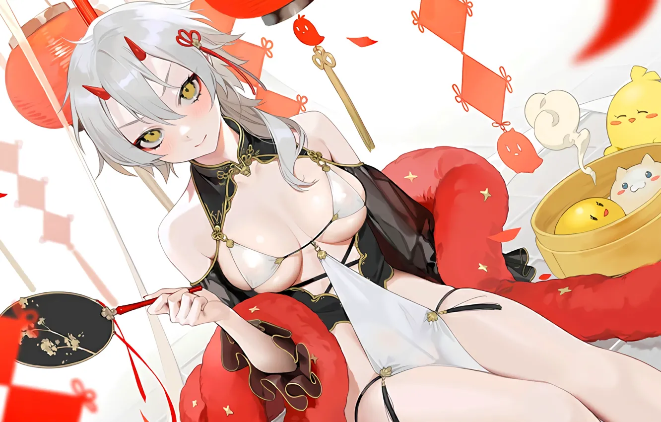 Фото обои kawaii, girl, hot, sexy, boobs, anime, short hair, pretty