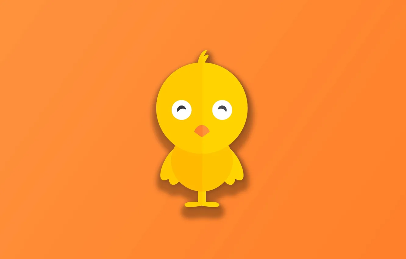 Фото обои minimalism, bird, animal, funny, digital art, artwork, cute, simple background