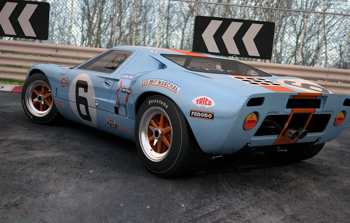 Фото обои купе, Ford, арт, спорткар, GT40, dangeruss, спортивный автомобиль