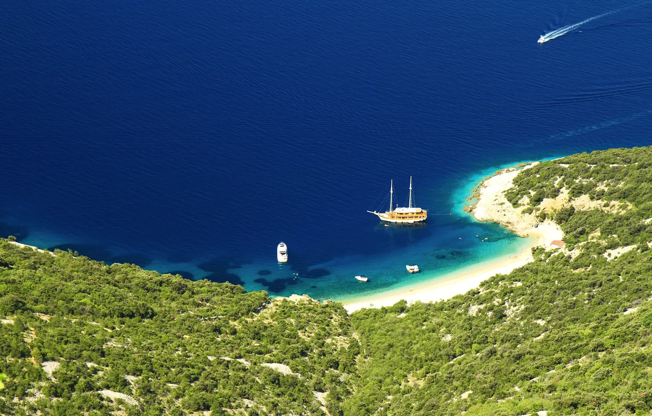 Фото обои море, острова, яхты, Хорватия