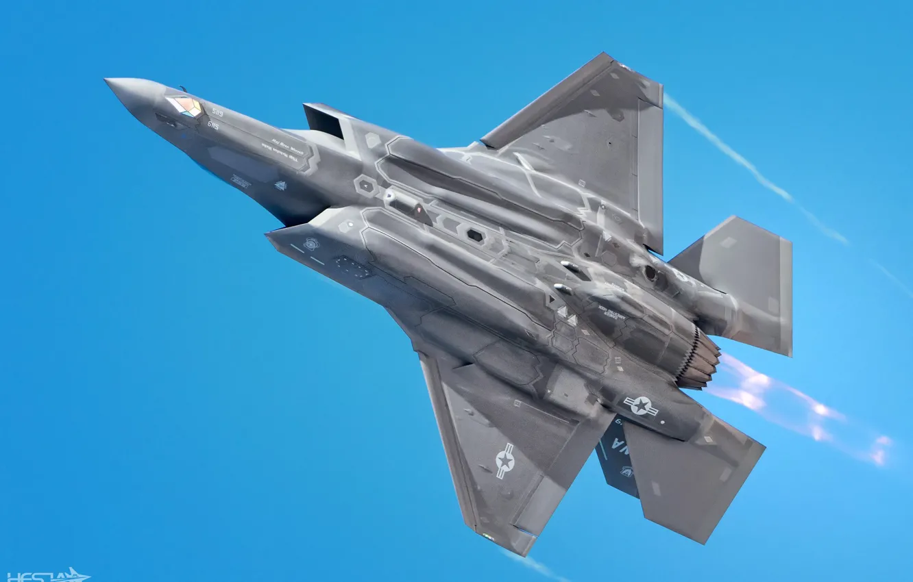 Фото обои Форсаж, USAF, истребитель-бомбардировщик, F-35, F-35 Lightning II, HESJA Air-Art Photography, Lockheed Martin F-35A Lightning II